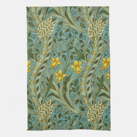 William Morris Daffodil Floral Pattern Classic Geschirrtuch (Vertikal)