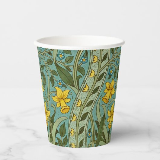 William Morris Daffodil Floral Pattern Classic Pappbecher (Vorderseite)
