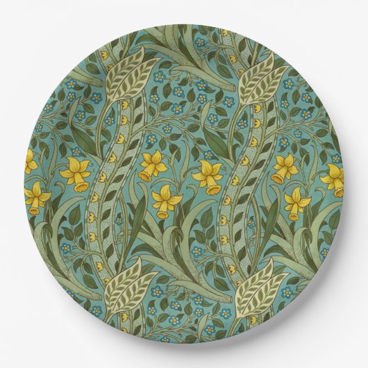 William Morris Daffodil Floral Pattern Classic Pappteller (Vorderseite)