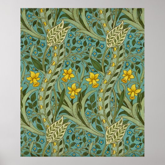 William Morris Daffodil Floral Pattern Classic Poster (Vorne)
