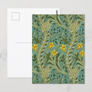 William Morris Daffodil Floral Pattern Classic Postkarte