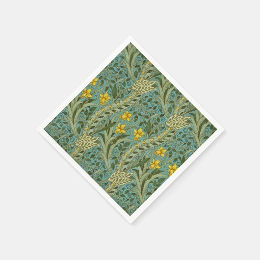 William Morris Daffodil Floral Pattern Classic Serviette (Ecke)