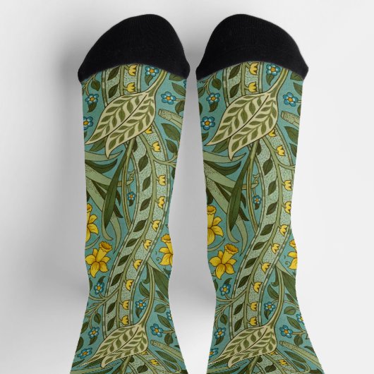 William Morris Daffodil Floral Pattern Classic Socken (Oben)