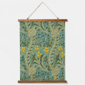 William Morris Daffodil Floral Pattern Classic Wandteppich Mit Holzrahmen (Vorderseite)