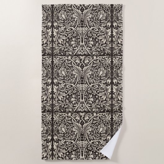 William Morris Daffodil Floral Wallpaper Strandtuch (Vorderseite)