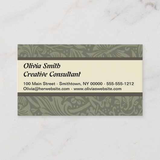 William Morris Daffodil Floral Wallpaper Visitenkarte (Vorderseite)