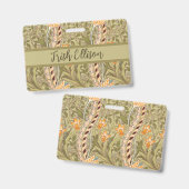 William Morris Daffodil Garden Blume Classic Bota Ausweis (Vorder- & Rückseite)