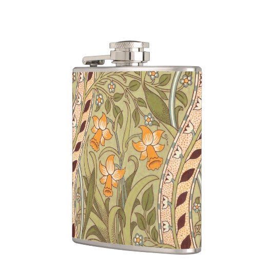 William Morris Daffodil Garden Blume Classic Bota Flachmann (Links)