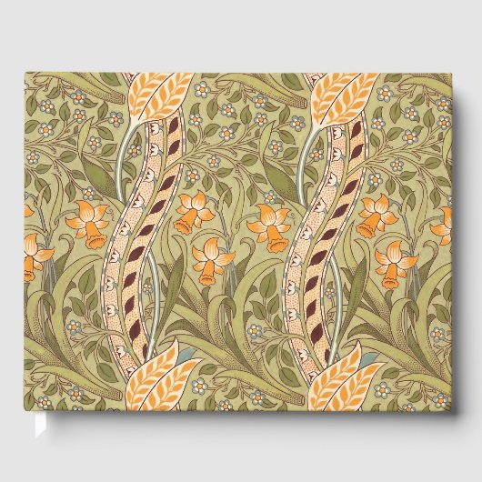 William Morris Daffodil Garden Blume Classic Bota Gästebuch (Vorderseite)