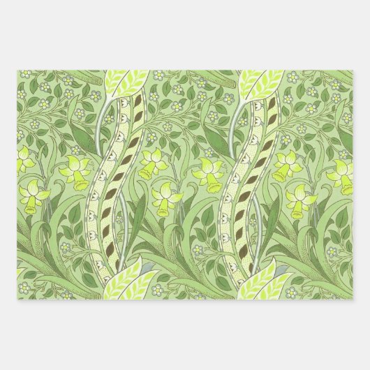 William Morris Daffodil Garden Blume Classic Bota Geschenkpapier Set (Vorderseite 3)