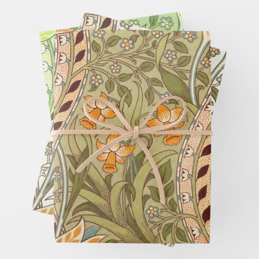 William Morris Daffodil Garden Blume Classic Bota Geschenkpapier Set (Beispiel)