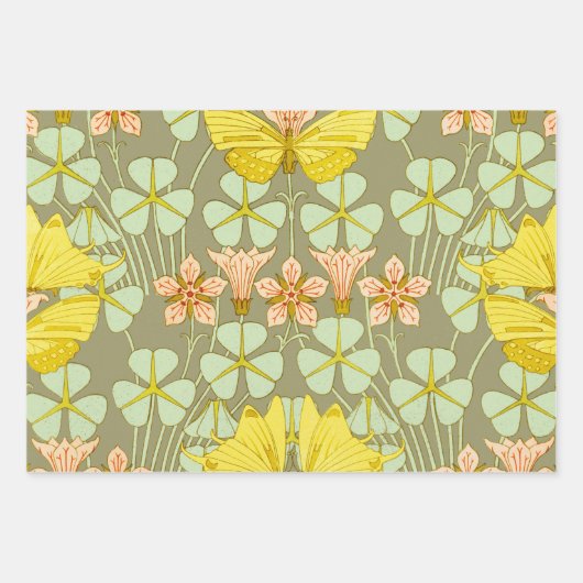 William Morris Daffodil Garden Blume Classic Bota Geschenkpapier Set (Vorderseite 3)