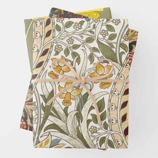 William Morris Daffodil Garden Blume Classic Bota Geschenkpapier Set (Beispiel)