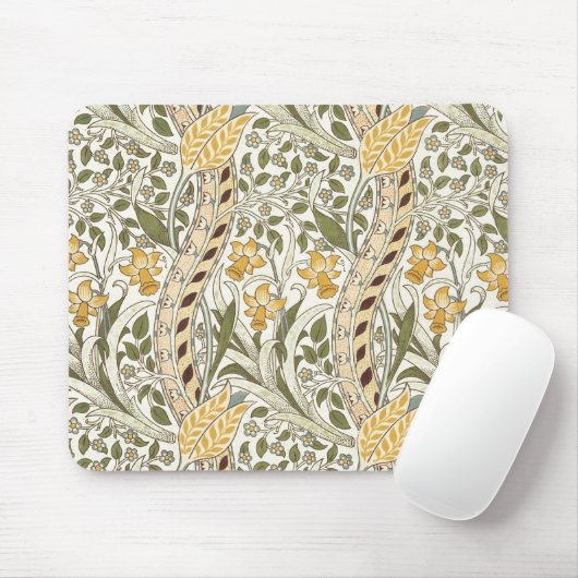 William Morris Daffodil Garden Blume Classic Bota Mousepad (Mit Mouse)