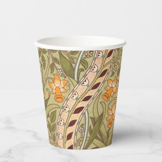 William Morris Daffodil Garden Blume Classic Bota Pappbecher (Vorderseite)