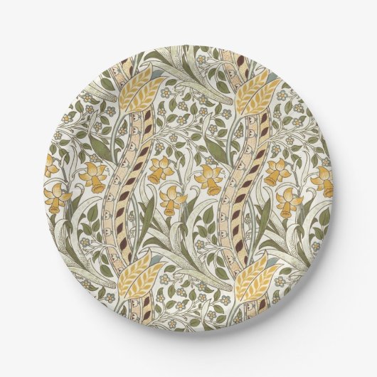 William Morris Daffodil Garden Blume Classic Bota Pappteller (Vorderseite)