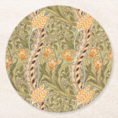 William Morris Daffodil Garden Blume Classic Bota Runder Pappuntersetzer (Vorderseite)