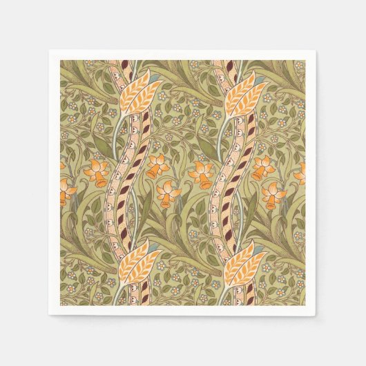 William Morris Daffodil Garden Blume Classic Bota Serviette (Vorderseite)
