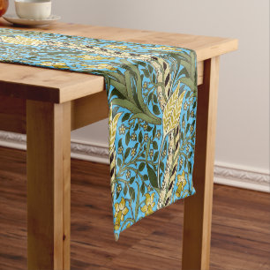 William Morris Daffodil Vintag Blue Pattern Kurzer Tischläufer