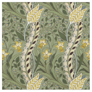 William Morris Daffodil Vintag Green Pattern Stoff
