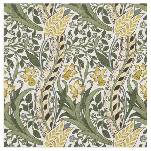 William Morris Daffodil Vintag Pattern Stoff (Nahaufnahme)