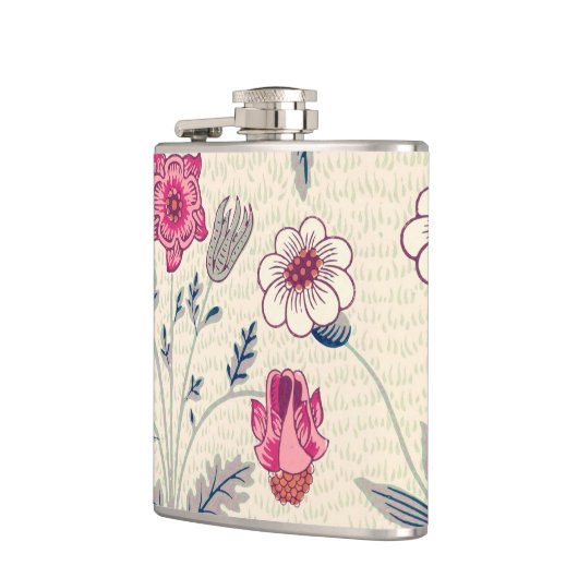 William Morris Daisy Floral Pattern Red Orange Flachmann (Links)