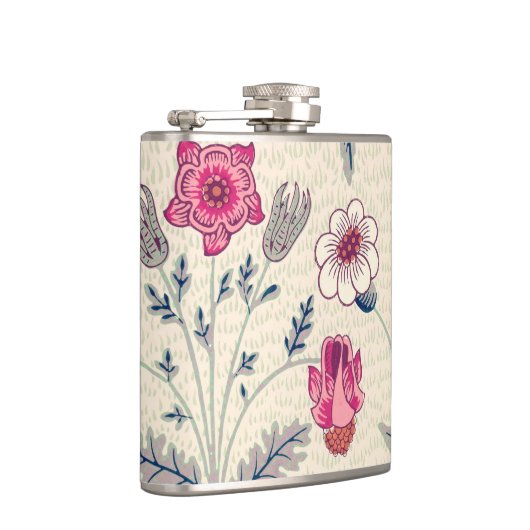 William Morris Daisy Floral Pattern Red Orange Flachmann (Rechts)