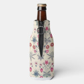 William Morris Daisy Floral Pattern Red Orange Flaschenkühler (Flasche Rückseite)