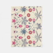 William Morris Daisy Floral Pattern Red Orange Fleecedecke (Vorderseite)