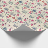 William Morris Daisy Floral Pattern Red Orange Geschenkpapier (Ecke)