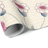 William Morris Daisy Floral Pattern Red Orange Geschenkpapier (Rolleneckpunkt)