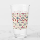 William Morris Daisy Floral Pattern Red Orange Glas (Rückseite)