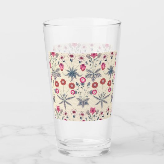 William Morris Daisy Floral Pattern Red Orange Glas (Vorderseite)