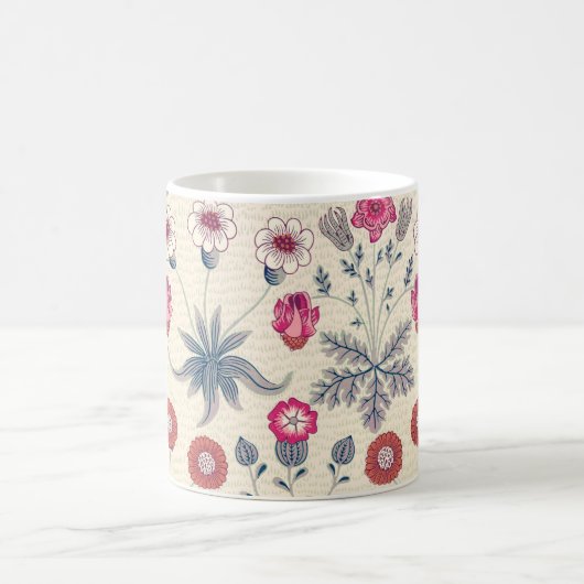 William Morris Daisy Floral Pattern Red Orange Kaffeetasse (Mittel)