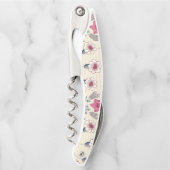 William Morris Daisy Floral Pattern Red Orange Kellnermesser (Vorderseite)