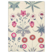 William Morris Daisy Floral Pattern Red Orange Klemmbrett (Rückseite)