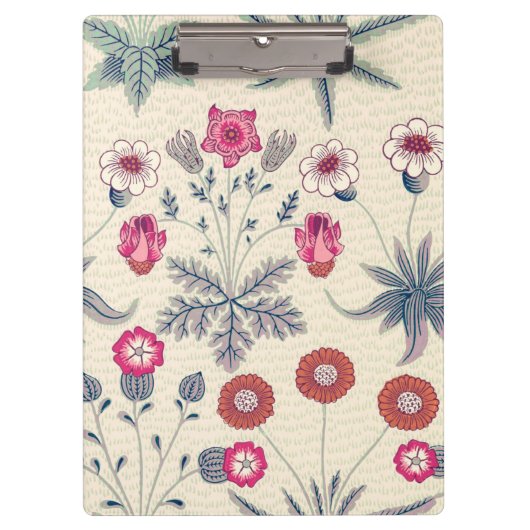 William Morris Daisy Floral Pattern Red Orange Klemmbrett (Vorderseite)