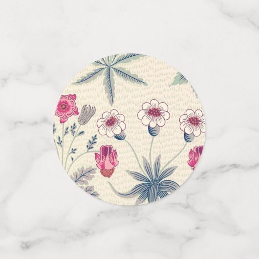 William Morris Daisy Floral Pattern Red Orange Konfetti (Klein Vorderseite)