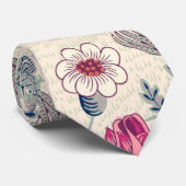 William Morris Daisy Floral Pattern Red Orange Krawatte (Gerollt)