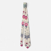 William Morris Daisy Floral Pattern Red Orange Krawatte (Rückseite)