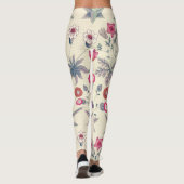 William Morris Daisy Floral Pattern Red Orange Leggings (Rückseite)