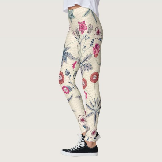 William Morris Daisy Floral Pattern Red Orange Leggings (Links)