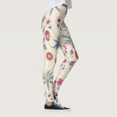 William Morris Daisy Floral Pattern Red Orange Leggings (Rechts)
