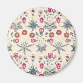 William Morris Daisy Floral Pattern Red Orange Magnet (Vorne)