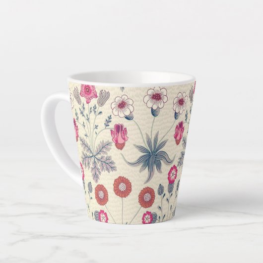 William Morris Daisy Floral Pattern Red Orange Milchtasse (Linke Ecke)