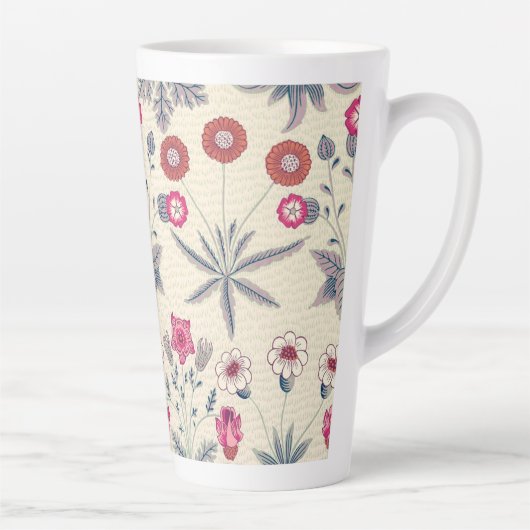 William Morris Daisy Floral Pattern Red Orange Milchtasse (Rechts)