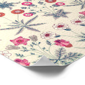 William Morris Daisy Floral Pattern Red Orange Poster (Ecke)
