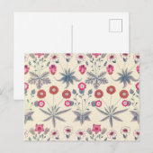 William Morris Daisy Floral Pattern Red Orange Postkarte (Vorne/Hinten)