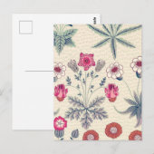 William Morris Daisy Floral Pattern Red Orange Postkarte (Vorne/Hinten)