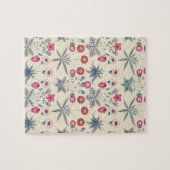 William Morris Daisy Floral Pattern Red Orange Puzzle (Horizontal)